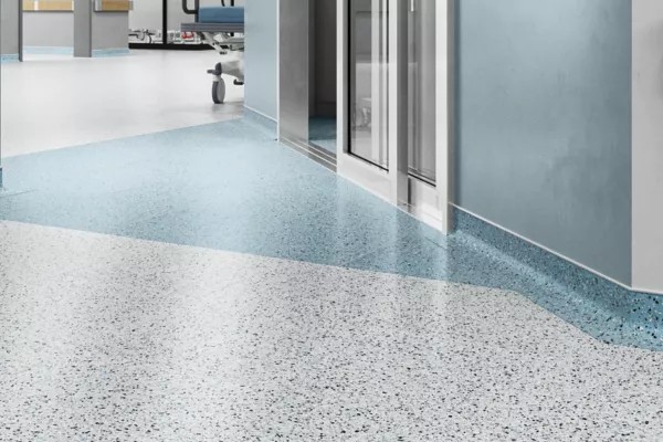 Close-up of resilient LVP flooring with precision transitions